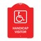 Signmission Handicap Visitor With Graphic, Red & White Aluminum Architectural Sign, 18" x 24", RW-1824-23920 A-DES-RW-1824-23920 - alternate 1